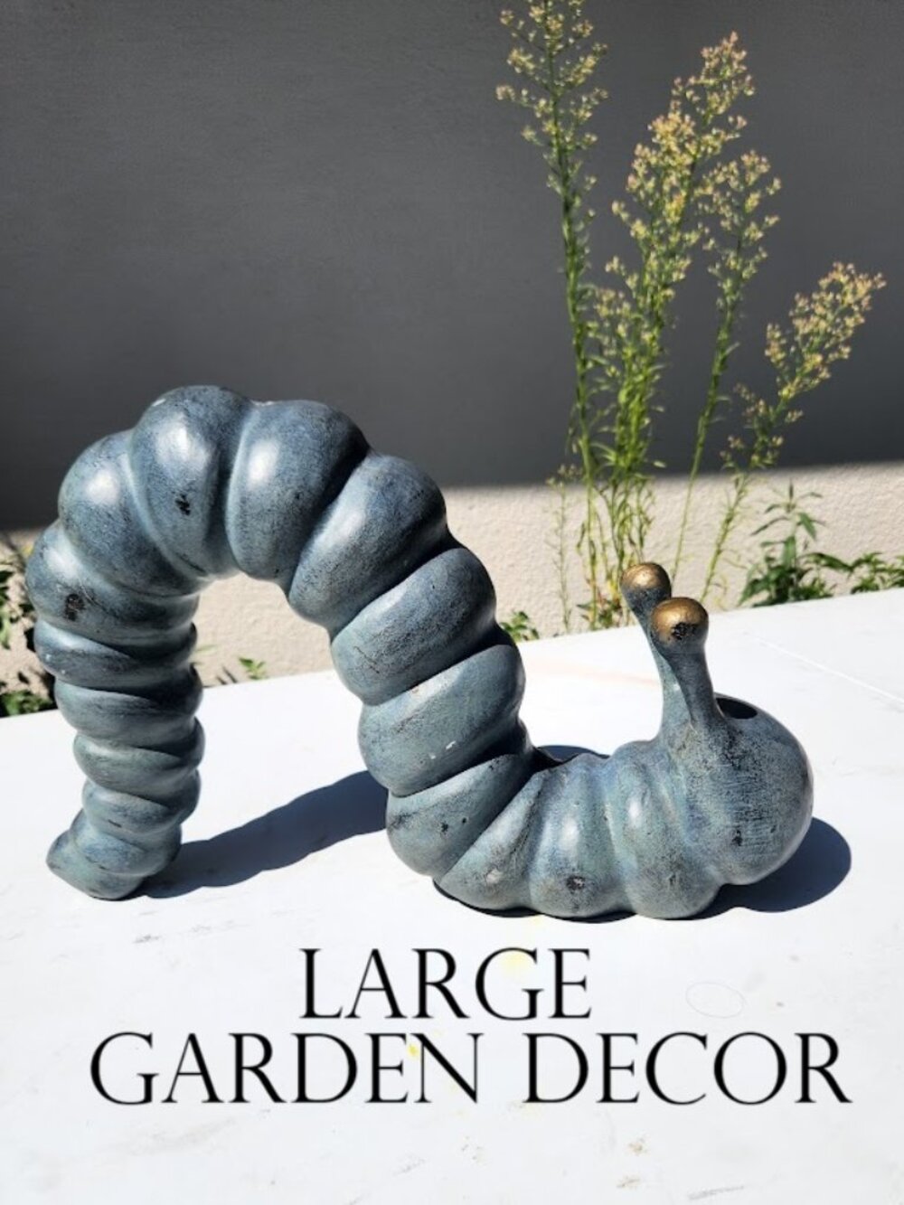 LARGE Metal Garden Decor Caterpillar SPI Snack Seeker Garden Sculpture Monarch S